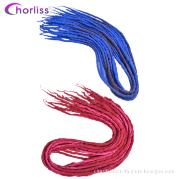 Soft Faux Dread locks Crochet Hair Extension Afro Long Pure Ombre Color Nepal Wool Synthetic Dreadlocks Hair Extensions